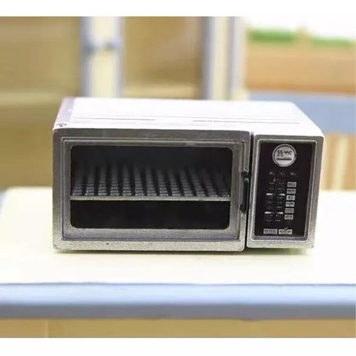 Miniaturas de metal escala 1/12 mini horno microondas cocina decoración juguetes - Imagen 2 de 12