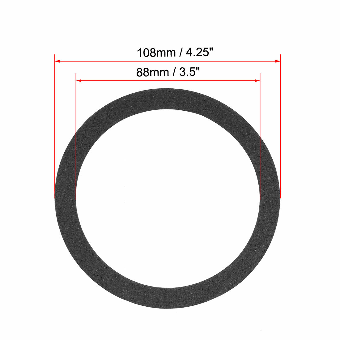 Black 4 Inch EVA Foam Speaker Edge Surround Rings for Speaker Repair