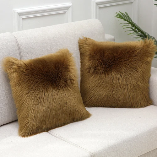 Luxury Faux Wool Plush Soft Fluffy Cushion Cover Pillow Cases Sofa Home Decor AA - Picture 13 of 39