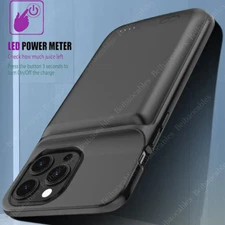 For iPhone 15 14 13 12 11 Pro Max Battery Charger Case Power Bank Charging Cover