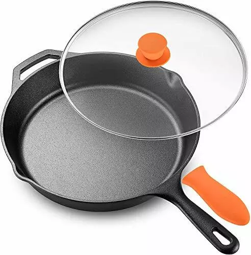 Iron Skillet Silicone Handle Cast Iron Skillet Frying Pan With