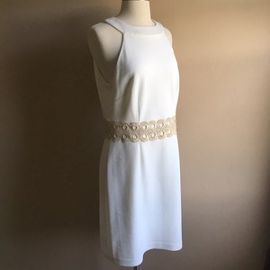 vince camuto high neck lace shift dress