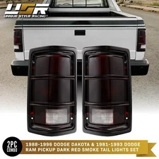 Dark Smoke Red Tail Light Set Left+Right For 1988-1996 Dodge Dakota Pickup Truck