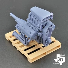 3D printed Blown Firepower model engine  with Bugcatcher Hat 1:24-1:8 scale