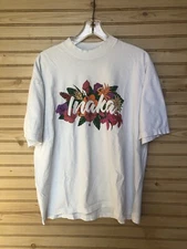 Inaka Power Transcend Hibiscus Graphic Print Hefty Cotton T Shirt Men's L