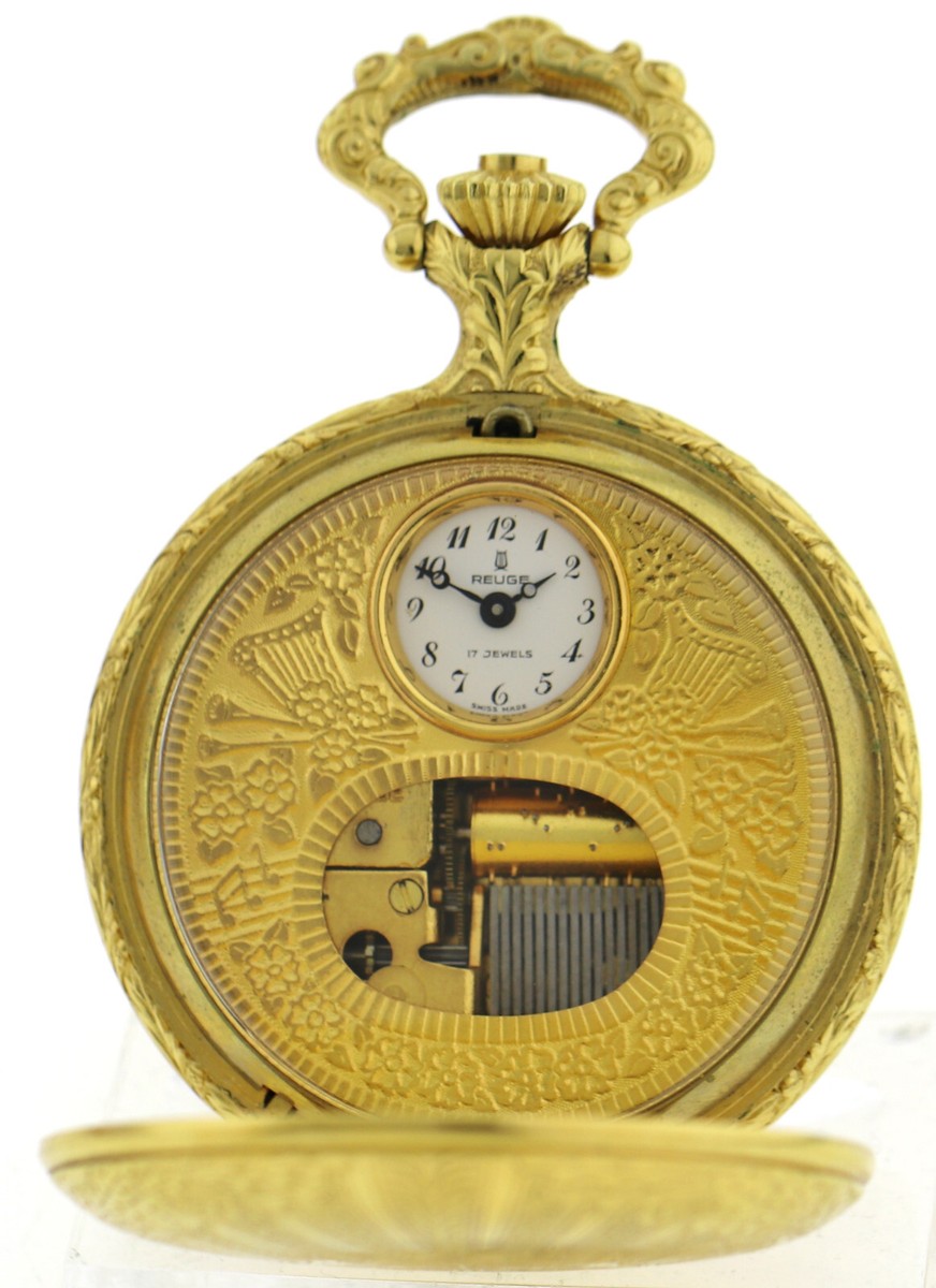 Reuge Herren Prunk Taschenuhr mit Musikspielwerk  