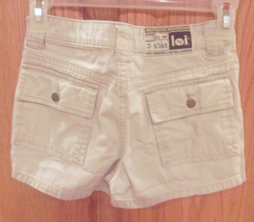Girls LEI~TAN CHINO SHORTS~size 8~NEW~Beige COTTON Khakis - Picture 2 of 5