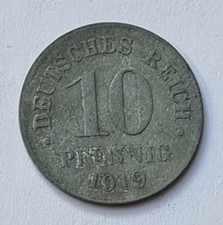 Deutschland 10 Pfennig 1919 o. Mzz; J299; Ersatzm&uuml;nzen 1. Weltkrieg