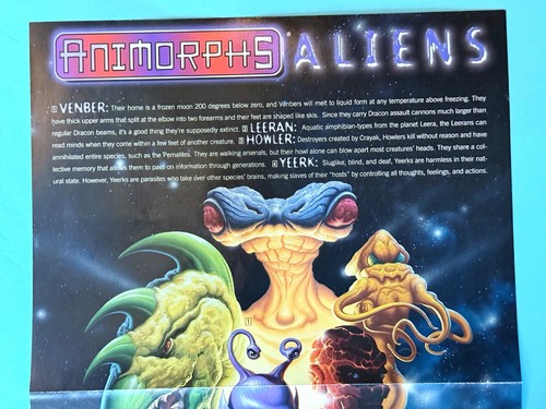 ANIMORPHS ALIENS POSTER 17 x 11--RARE!!!- with artwork by Romas Kukalis - Picture 7 of 7