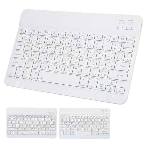 10' Ultra‑Thin BT Wireless Keyboard Arabic/Spanish/Russian fr Android/iOS - Picture 9 of 21