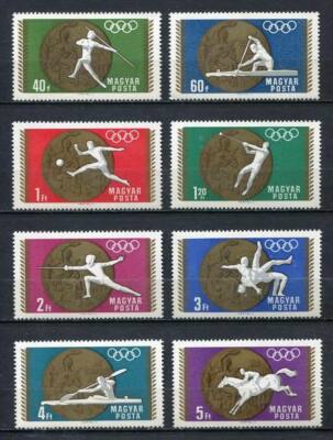 31911) UNGARN 1969 POSTFRISCH ** Olympische Medaillen 8v. 