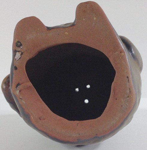 Redware Owl Incense Stick Burner Ceramic Pottery Handmade EUC - Picture 6 of 7
