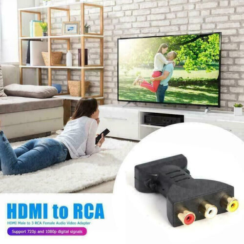 HDMI Male to 3 RCA Female Composite AV Video Audio Adapter Converter for TV PC ♢ - Picture 4 of 12