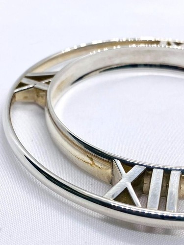 Tiffany & Co Sterling Silver 925 ATLAS Horizontal Bangle 7.5" - Picture 9 of 10