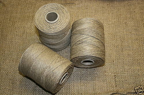 3 rouleaux fil de sellier puissant, résistant à la déchirure, fil de cordonnier, tricot de saucisse, lin, nature - Photo 1/1