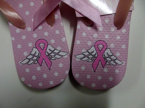 "Pink Ribbon" Breast Cancer Awareness Ladies Flip-Flops "Wings" NWT (M 7/8) - Picture 4 of 6