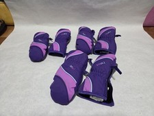 Head Purple Mittens Zip Up, Set Of 3. Youth Size XXS, XS, AND SMALL.