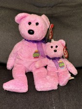 TY Beanie Baby - EGGS the Easter Bear 8.5" with EGGS Basket Beanie 4" MWMTs