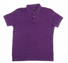 Hugo Boss Men's Purple Polo Shirt M Short Sleeve Cotton Classic Fit