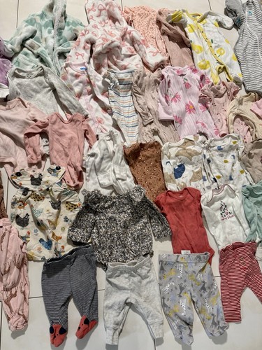 Newborn Clothes Baby Girl Clothing Lot 56 Pieces Excellent Condition - Picture 5 of 7