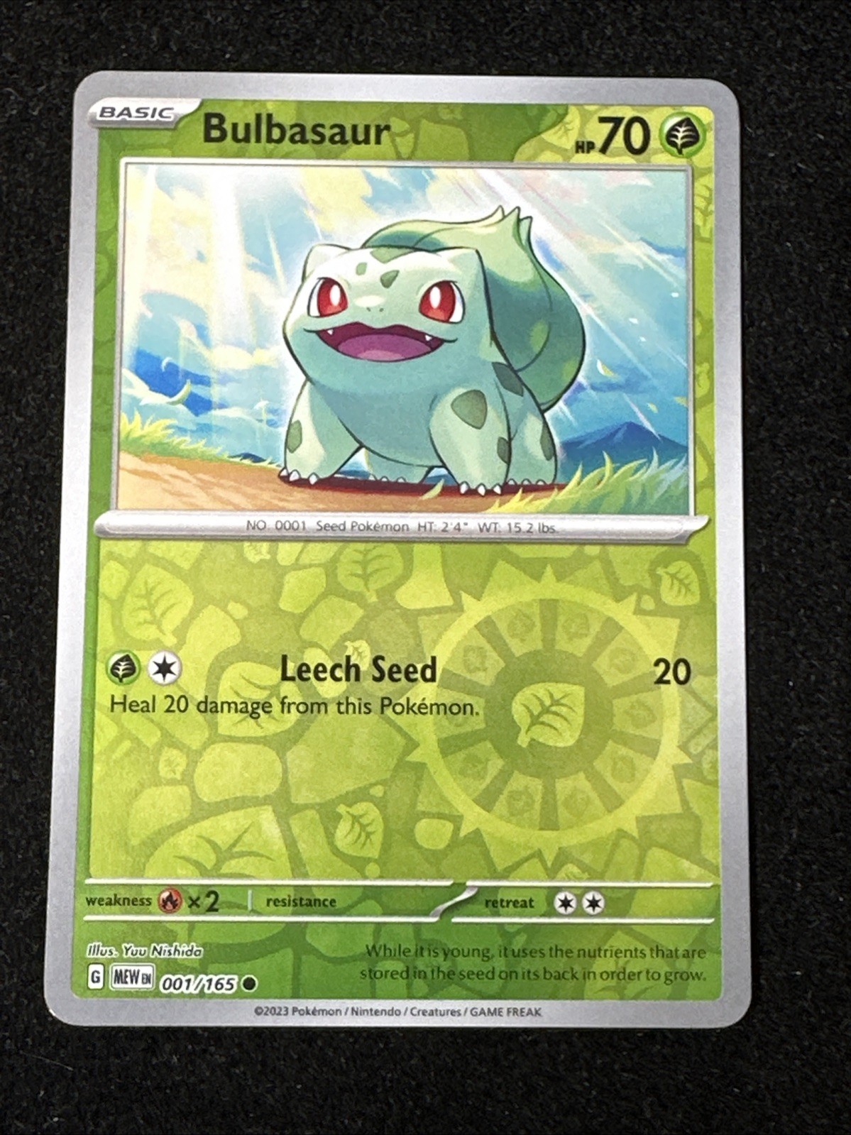 Bulbasaur - 001/165 - Reverse Holo - Pokemon TCG Scarlet & Violet 151 - NM