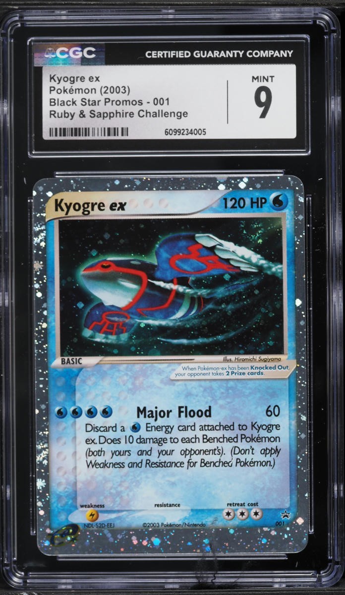 Pokemon 2003 Kyogre EX Black Star Promo #001 Ruby & Sapphire Challenge CGC 9