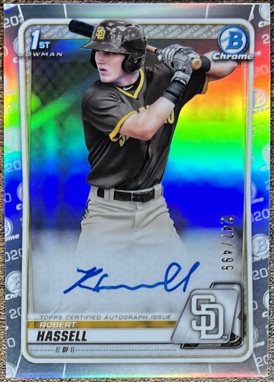 Robert Hassell 2020 Bowman Draft Chrome 1st Refractor Auto #247/499 #CDA-RHA