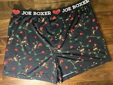 Pantalones Cortos Joe Boxer Lounge PJ De Colección Y2K Satinado Años 90 Segunda Piel Talla 2XL Monos Corazones