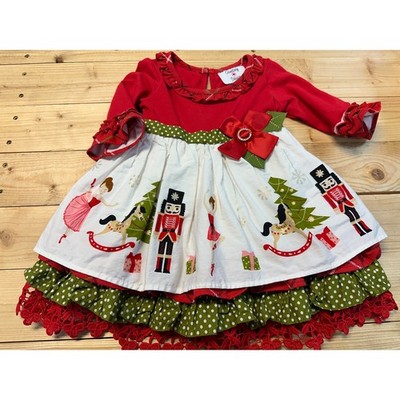 Counting Daisies Red Nutcracker Ballerina Christmas Holiday Dress Girls 2T  | eBay