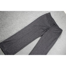 Charcoal Grey Herringbone Pinstripe Straight Leg Dress Pants Womens Office Wear