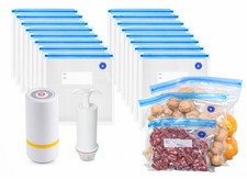 10PCS Vacuum Sealer Bags with Electric Pump Reusable Food Storage BPA Free Freez