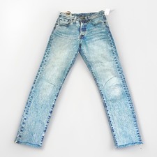 Levis 501 S Jeans Womens Blue Skinnny Button Fly FadedWash Denim Pants Sz 24x30