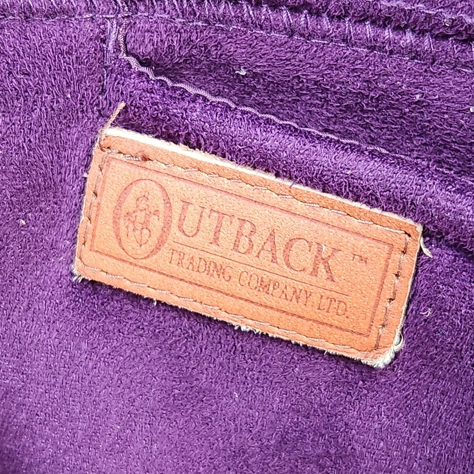 Chaqueta de microgamuza para mujer Outback Trading Co grande forrada de lana púrpura cremallera completa Foto 2 de 4
