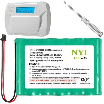 NYI Upgraded Replacement Battery with Tool for ADT SCW9057 SCW9055 and DSC Al...