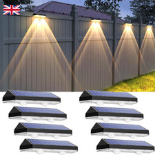 Solar Fence Lights Outdoor - 2700/4000/6000K 3 Mode, 8 Pack Solar Fence Lights