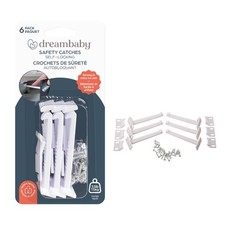 Safety Catches - Child Proof Cabinet  Drawers Locks Latches - White - 6 Coun...