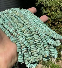 Sonora Sea Foam Green Campitos Turquoise Nuggets, Graduated 5-9mm, 18" String