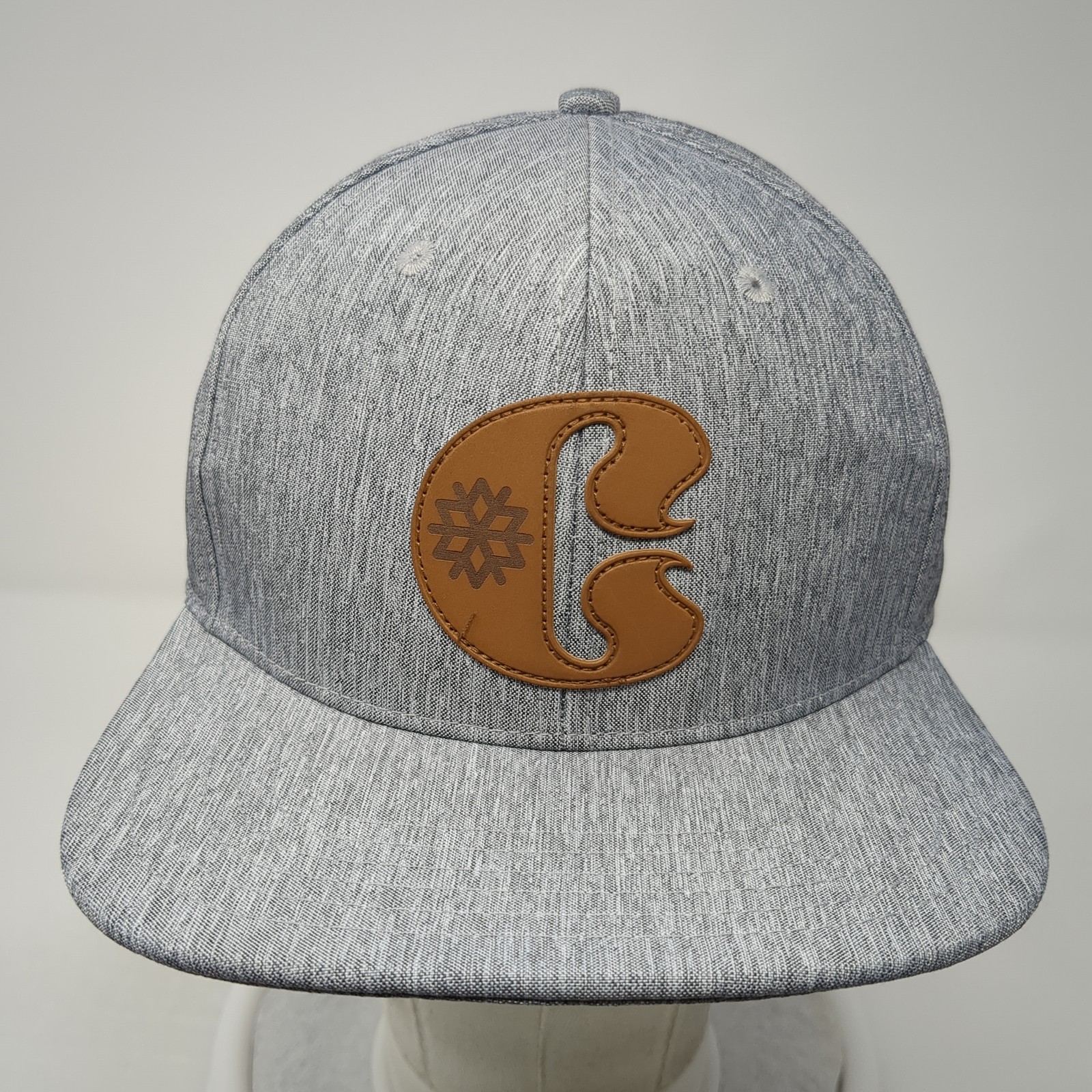 Logo Leather Patch Staff Strapback Hat Gray One S… - image 2