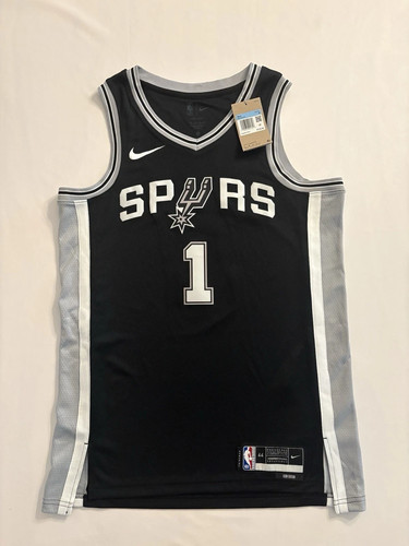 NWT Nike Victor Wembanyama Spurs NBA Statement Black Swingman Jersey Medium