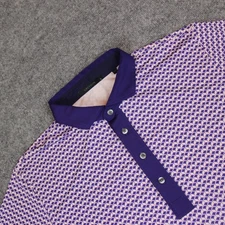 Greyson Golf Polo Men's Large Purple Manta Ray Stingray All Over Print Performan