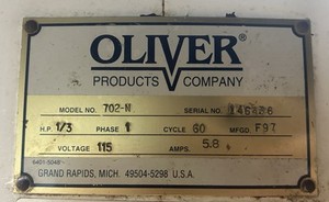 used Oliver Model# 723 Bun/Bagel Slicer SN#J15382923