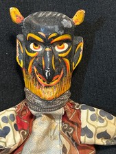 VERY RARE & EARLY HAND CARVED DEVIL HAND PUPPET TOY HALLOWEEN VINTAGE ANTIQUE