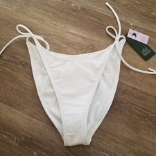 NWT Wild Fable White Side Ties Low Rise Cheeky Bikini Bottom Size Small