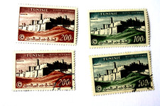 vue de monastir,1954, Tunisie, PA, N° 20,21, neufs, oblitéré