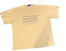 Vintage George Washington University T-Shirt XL Beige Boxy College Tee