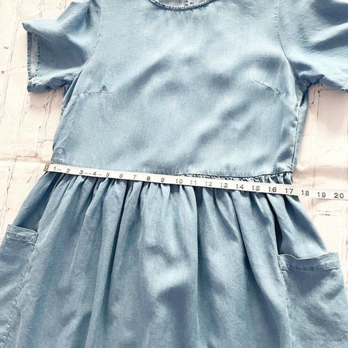 Women's ModCloth Blue Chambray Bold Notion Long Dress M Boho Beachy Coastal Norm - Picture 7 of 11