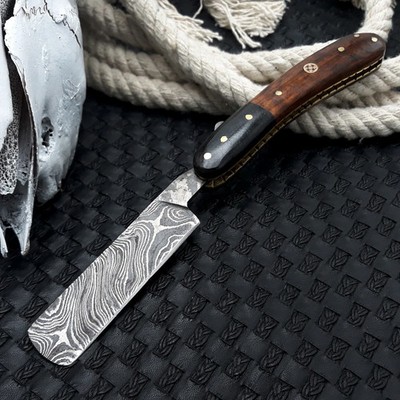 Handmade Damascus Steel Straight Razor Cut Throat Barber Salon Shaving Razor