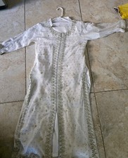 Elegant White Pakistani 3 Pc Set Indian Embroidered Formal Dress