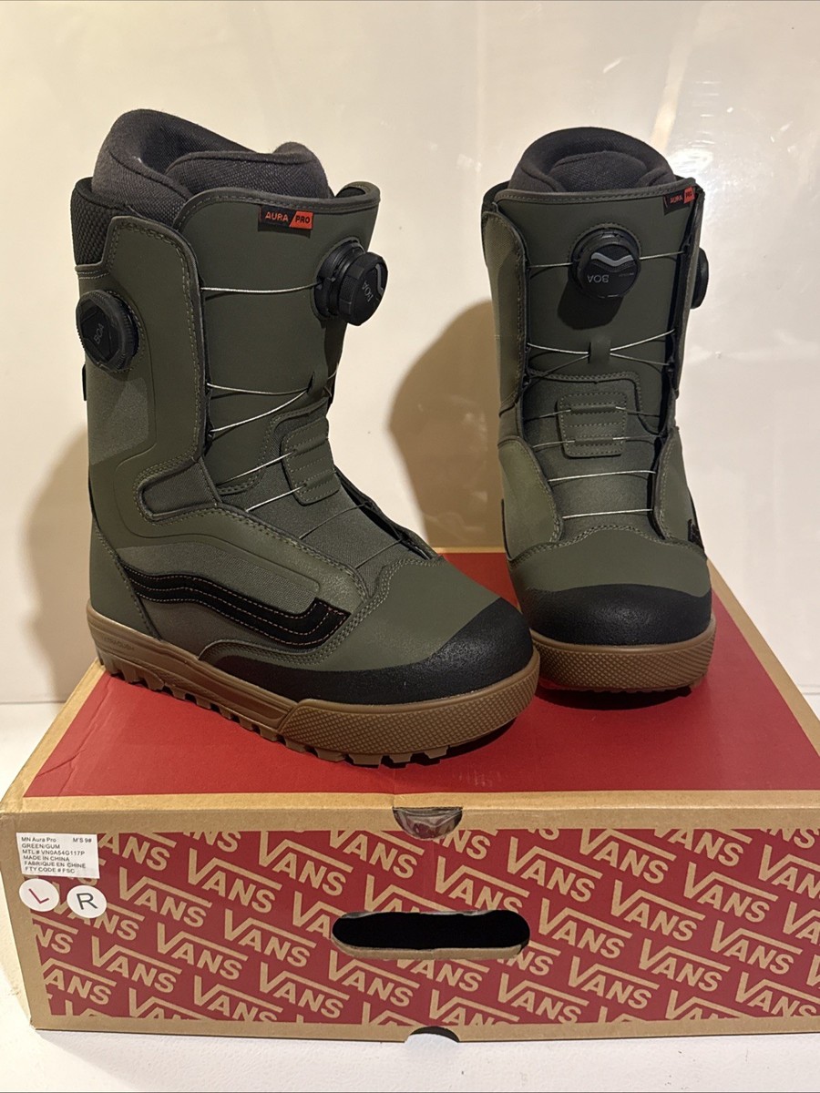 スノーボード vans aura pro Vans Aura Pro Snowboard Boots Green/Gum NEW 2025 Size 9 | eBay