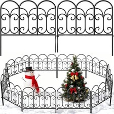 Gartenzaun Tor 5 Elemente aus Metall Schwarz 200x100 cm für Garten und Terrasse